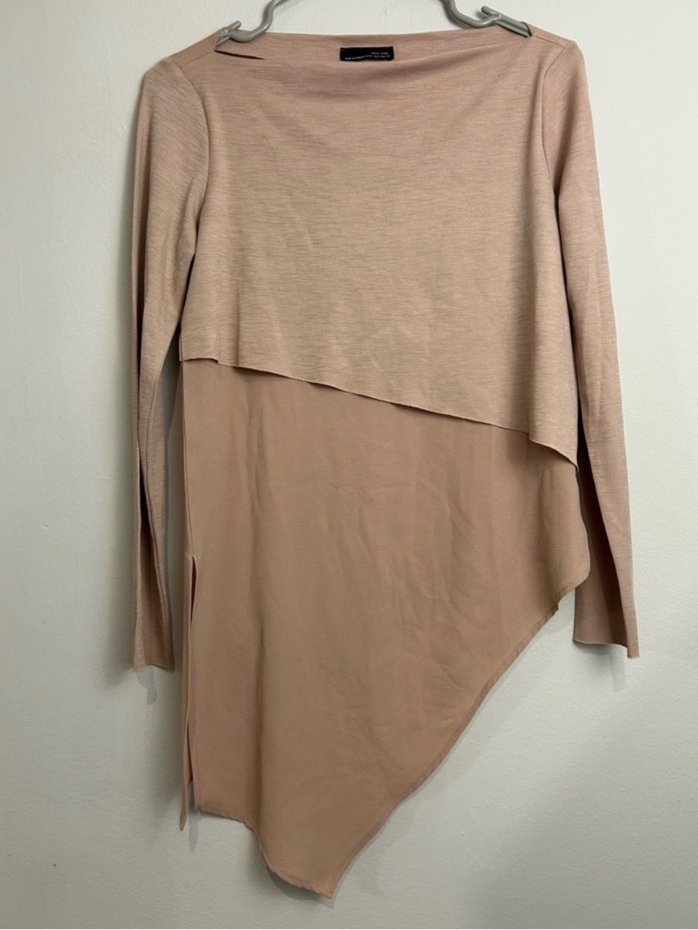 Zara Asymmetrical Layered Tunic Top - Blush Pink 0054